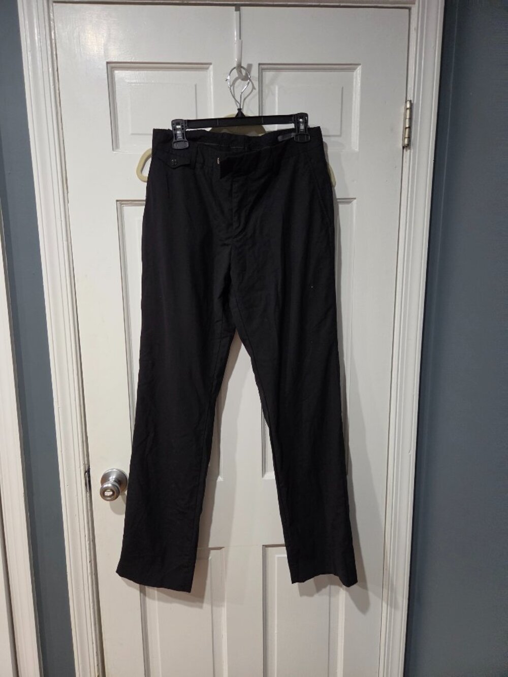 John Varvatos Men’s Black Virgin Wool Dress Pants - Made in Italy